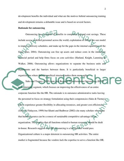 Outsourcing Training and Development: Advantages and Risks