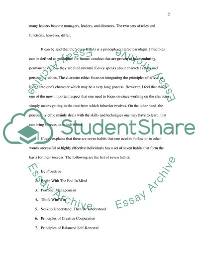 The Seven Habits of Highly Effective People by Stephen R. Covey