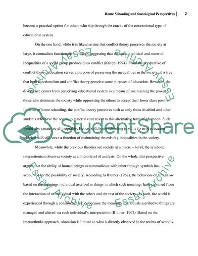 Home Schooling and Sociological Perspectives