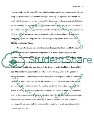 Futuristic Theory in Designs