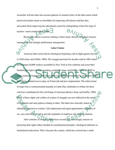 The Role of the Labour Unions in the Field of Education