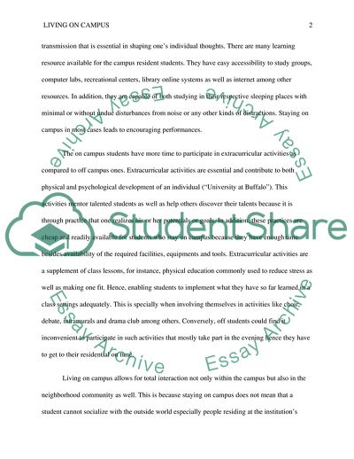 Should Students Live on or off Campus