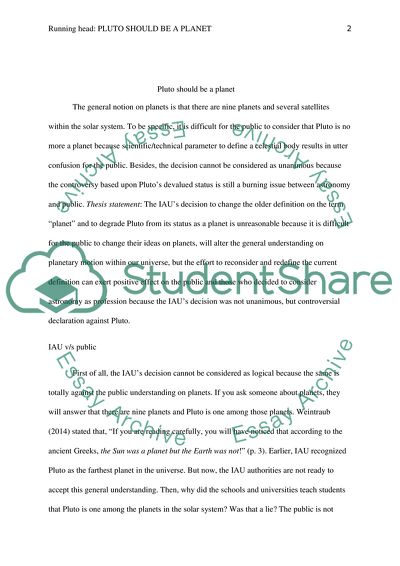 Pluto Should be a Planet