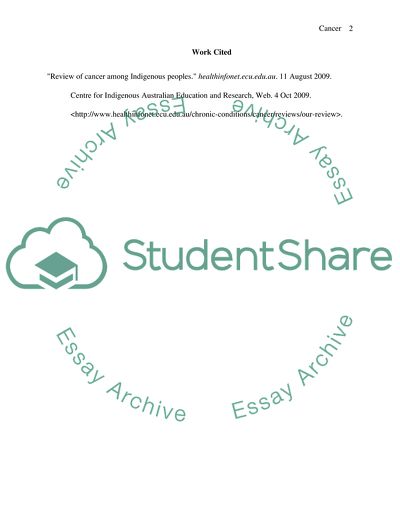 Cancer Related to Aboriginal and Torres Strait Islanders in Australia