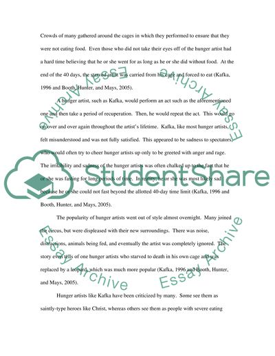 Franz Kafkas A Hunger Artist