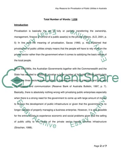 Key Reasons for Privatisation of Public Utilities in Australia