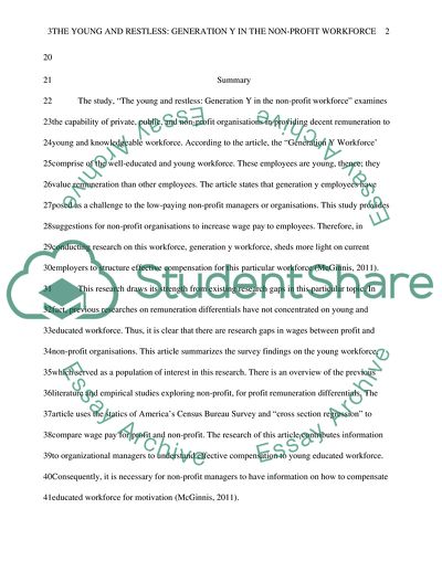 Generation Y in the Non-Profit Workforce