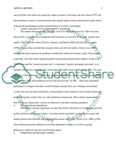 Article review: Are television commercials still achievement scripts for women