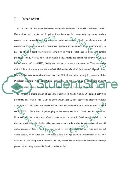 Influence of Oil Price on Non-Oil Sector Stocks in Saudi Arabia