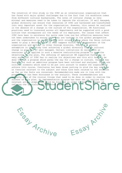 Case about the International Committee of the Red Cross (ICRG)