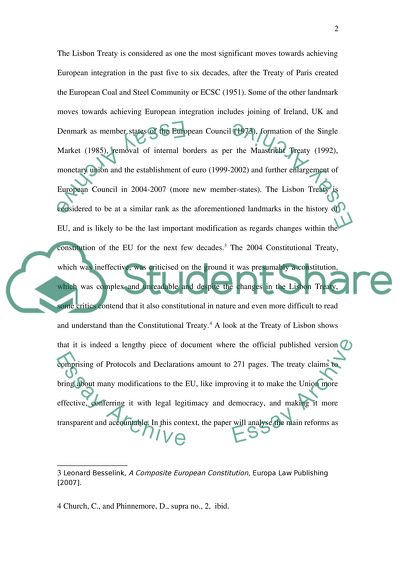 Treaty of Lisbon and Its Implications