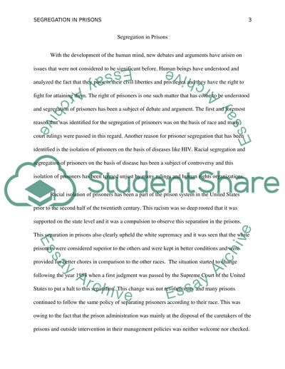 The Isolation of Prisoners in the United States