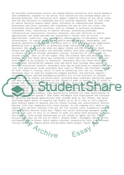 Comparing of the RIM Blackberry with Apple iPhone