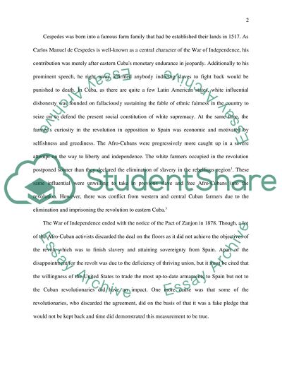 The Role of Afro-Cubans in the 1898 War of Independence