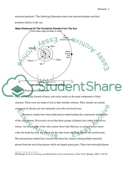 Assignment 1 Research: The Terrestrial Planets