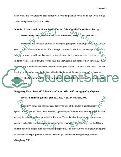 Keystone Pipeline Issue on U.S. Economic and Environmental perspectives