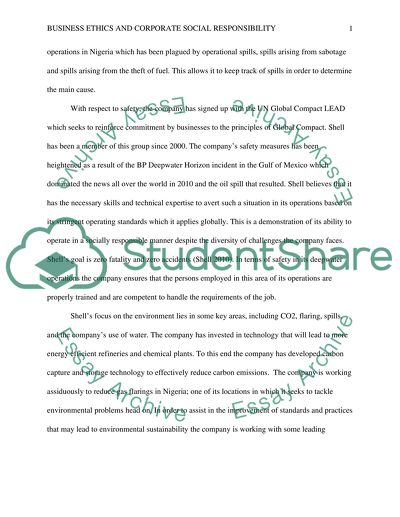 Business Ethic and Corporate Social Responsibility