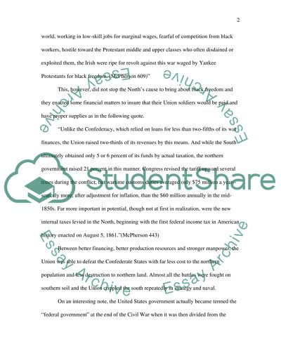 Explain the Federal Governments success in the Civil War