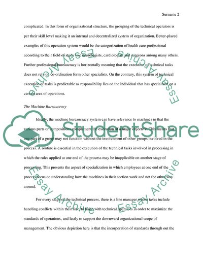 Machine and Professional Bureaucracies