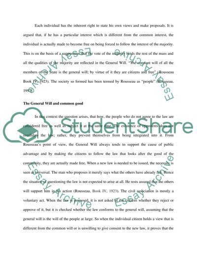 Conception of the General Will Safeguard Against Tyranny