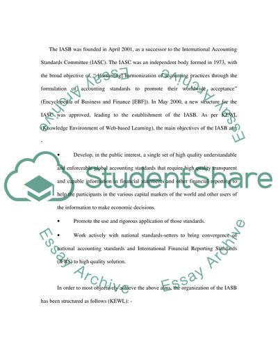 The International Accounting Standards Board and it role in harmonization of accountign standards