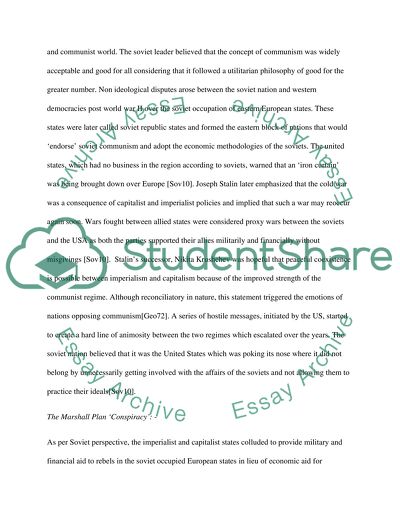 Soviets Side and View of the Cold war