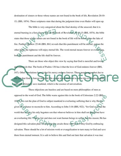 Eschatology: The Destiny of the Unsaved