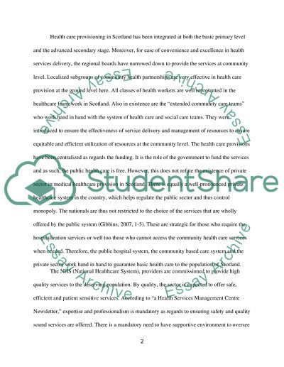 Effectiveness of Current Community Care Service Delivery in Scotland