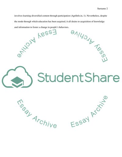 Education as a Wealth of Knowledge