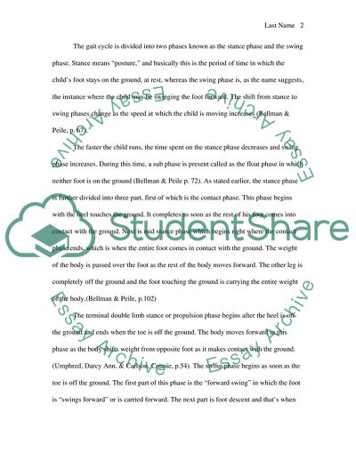 Biomechanics of Gait of Normal Child