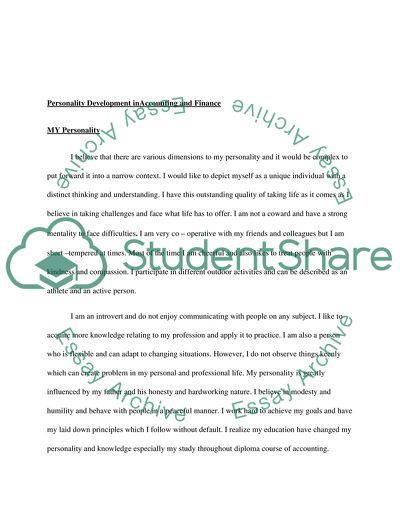 Personal Development in Accounting and Finance