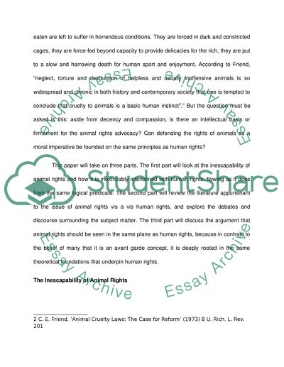 Applying Human Rights Theory in Defense of Animal Rights