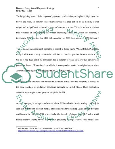 Business Analysis and Corporate Strategy of BP GROUP Plc