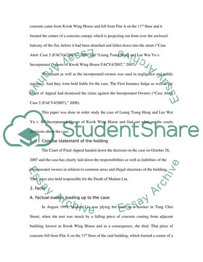 Leung Tsang Hung and Lee Wai Yu v. the Incorporated Owners of Kwok Wing House