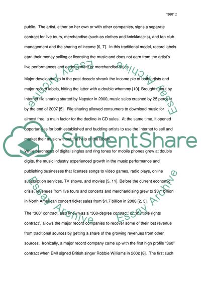 360 contract of Live Nation