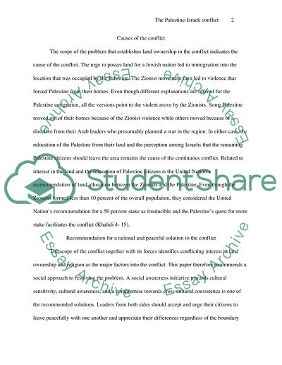 The Palestine-Israel Conflict and the United States