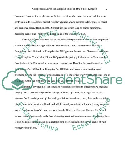 Competition Law in the European Union and the United Kingdom