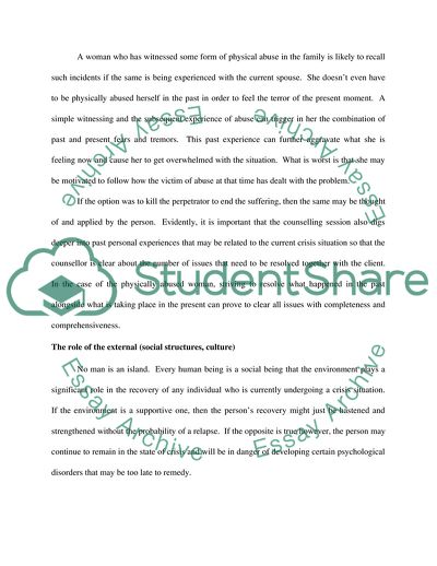 Personal Model of Crisis or Time-limited Counselling