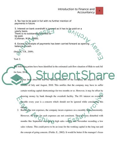 Introduction to Accounting and finance -- Economics, Finance and Management