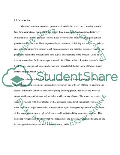 Developing Marketing Communications: Case of Game Of Thrones Season Three