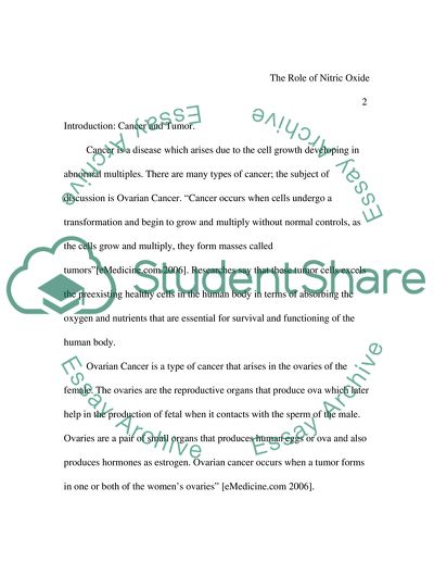 Nitric Oxide in Ovarian Cancer Treatment