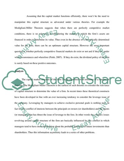 Relevance of the Firms Capital Structure