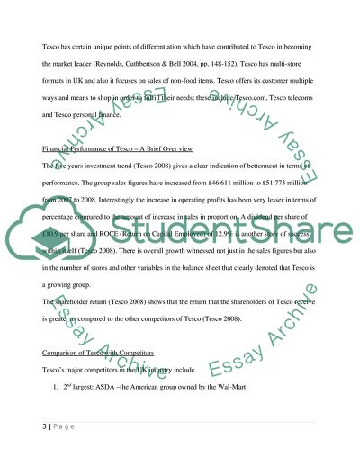 Financial Performance of Tesco
