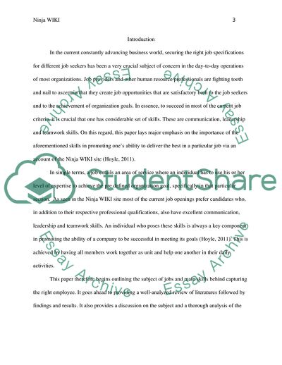 Right Job Specifications