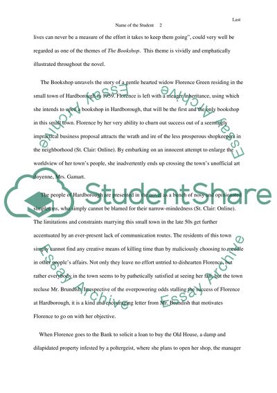 Analysis of The Bookshop Novel by Fitzgerald