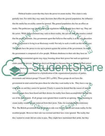 The Authors of Reality: Media, Politics and the People