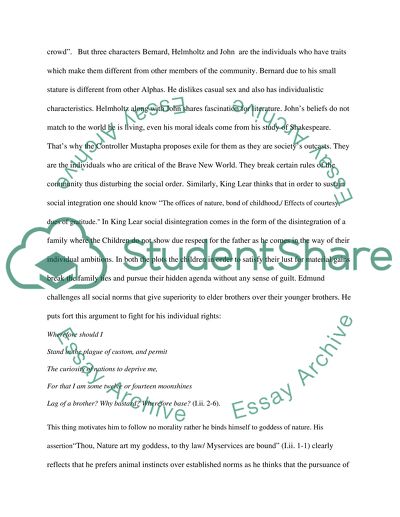 The Disintegration of Social Order in King Lear, Brave New World, and The Crucible