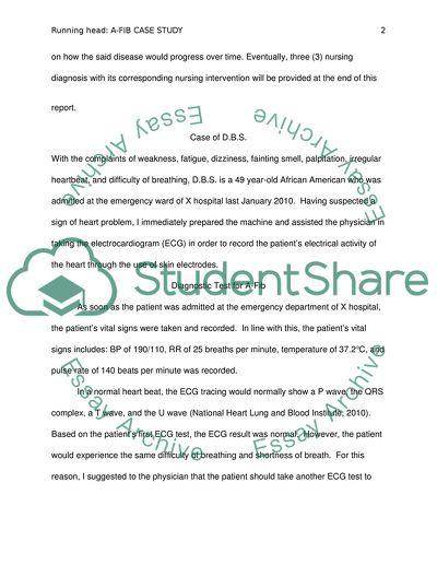 Atrial Fibrillation Case Study