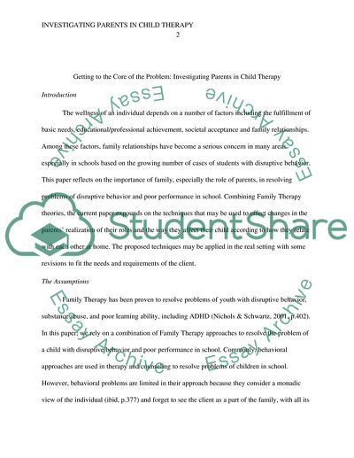 Investigating Parents in Child Therapy