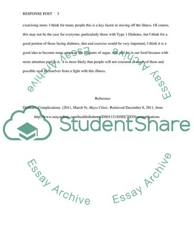 Response Post in Diabetes
